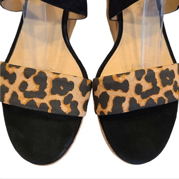 Veronica Beard Hurley Cross Ankle Strap Platform Wedge Animal Print Sandal | 8.5 - Picture 4 of 16